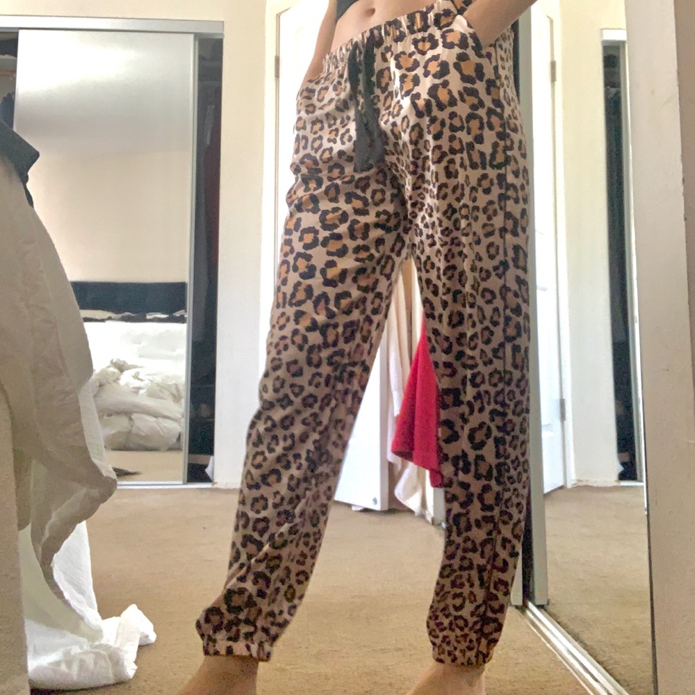 Victoria’s Secret satin cheetah joggers